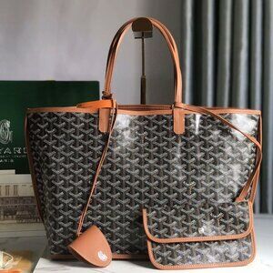 New Goyard St. Louis PM Tote - Black/Tan